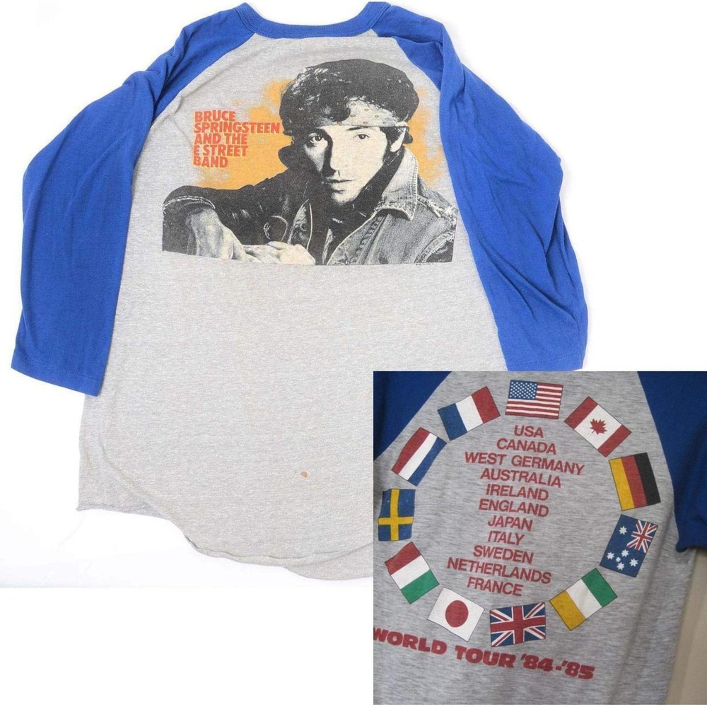 Vintage 84-85 Bruce Springsteen E Street Band World Tour T Shirt LG Rock Tee